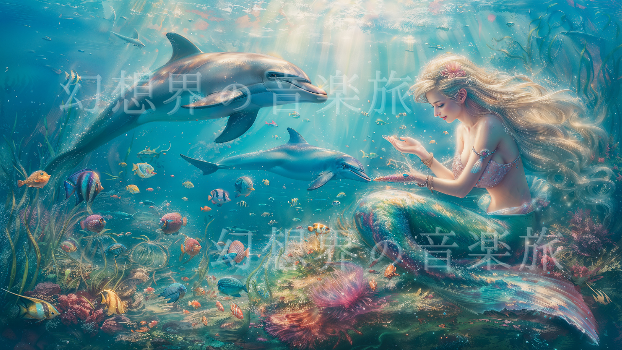 《Mermaids and their sea friends》 Ultra-high resolution fantasy art illustration